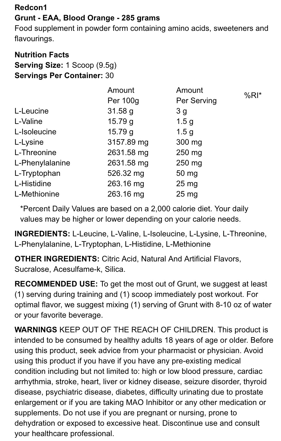 REDCON1 - GRUNT - EAA - 285G