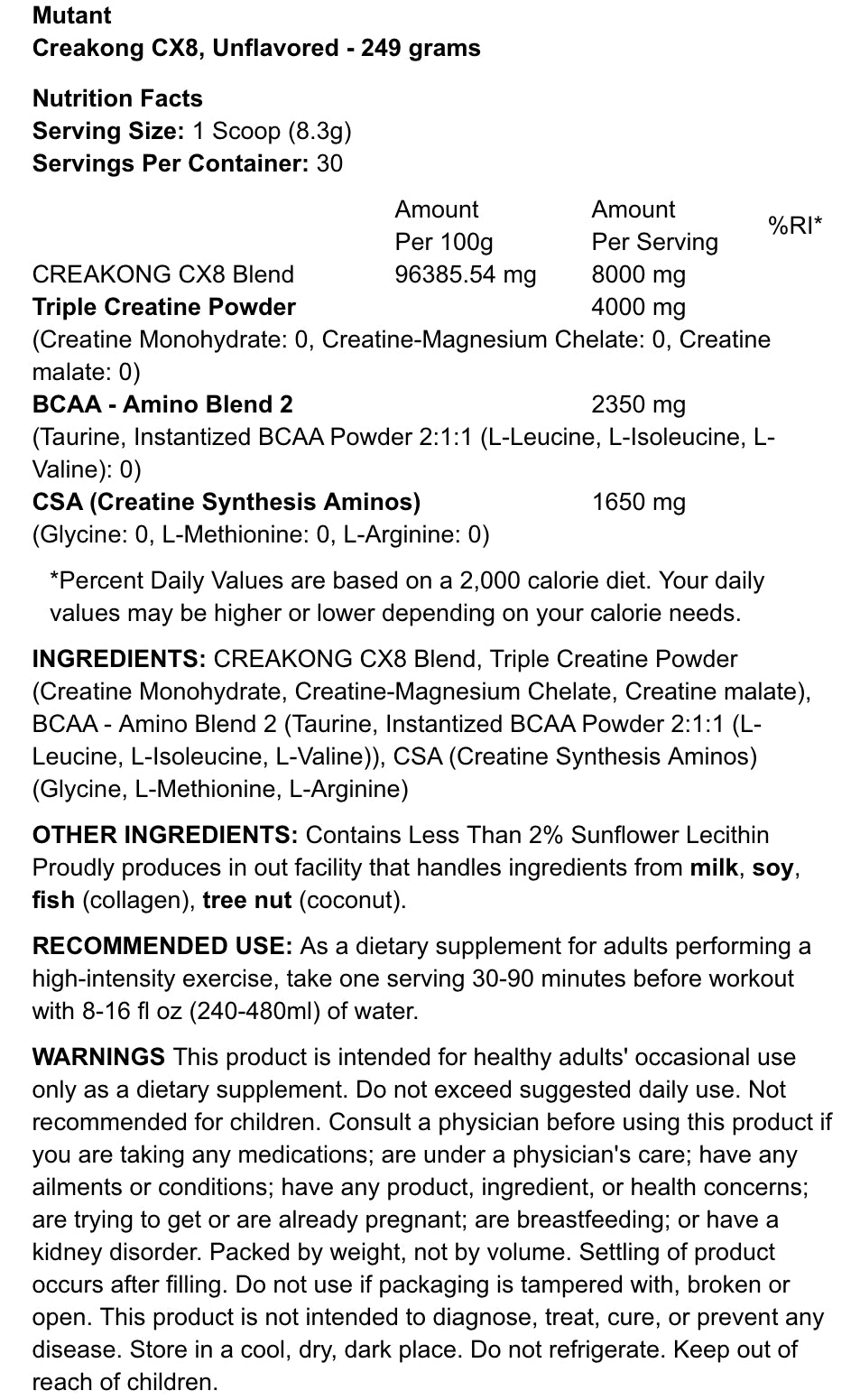 MUTANT - CREAKONG - CREATINE BLEND - 300G