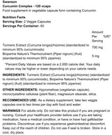 SWANSON - CURCUMIN COMPLEX - KURKUMIINI - 120KPL