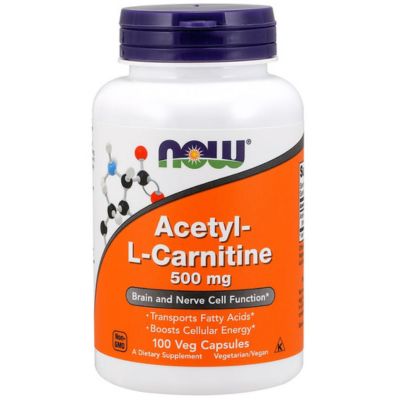 NOW FOODS - ASETYYLI-L-KARNITIINI - 500MG - 100KPL