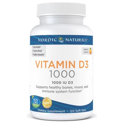 NORDIC NATURALS - VITAMIN D3 - D-VITAMIINI - 1000IU - 120KPL